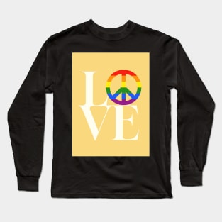 Peace and love - symbol for diversity and inclusion in yellow Long Sleeve T-Shirt